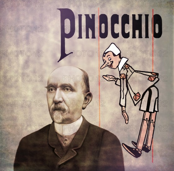 Carlo Lorenzini, 1826 – 1890, better known by the pen name Carlo Collodi, Italian author, humourist, and journalist, known for his fairy tale novel The Adventures of Pinocchio, digitally optimized