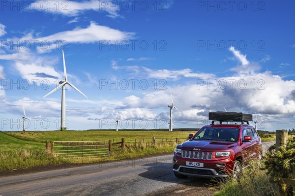 4x4 car trip with roof tent on the Scottish wilderness, Scotland, United Kingdom
