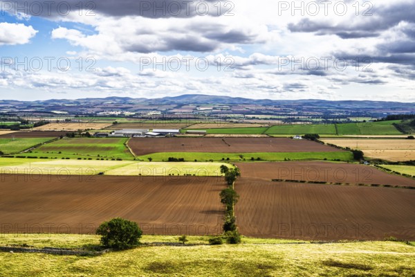 Scottish fields and farms, Southeast Scotland, UK