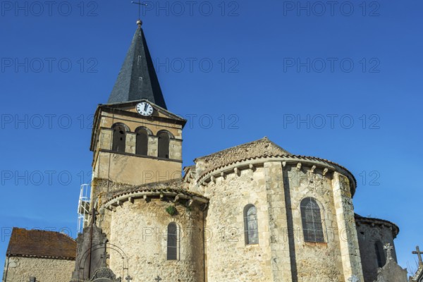 St Mazeran's Church of Bout-Vernet. Allier department. Auvergne Rhone Alpes. France. Europe