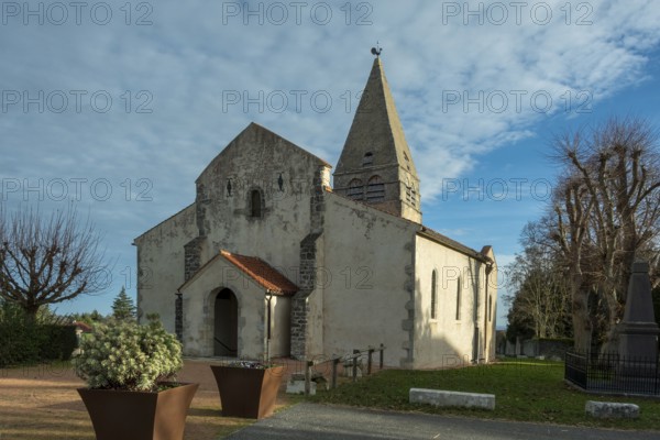 Painted church St Aignan's, Church of Begues. Allier department. Auvergne Rhone Alpes. France. Europe