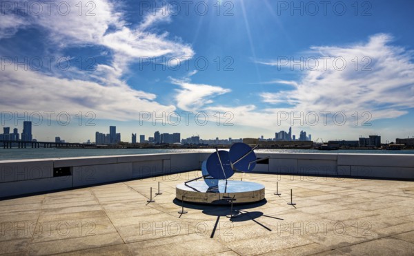 Rintaro Fuse, artwork a sundial for the night without end on the roof of Louvre Abu Dhabi, United Arab Emirates