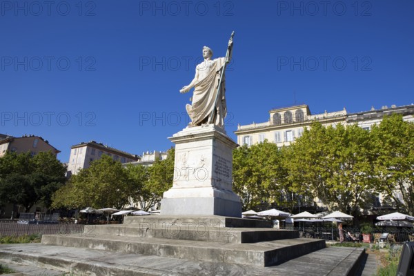 Napoleon monument on Place Saint Nicolas, Bastia, Haute-Corse department, North Coast, Corsica, France