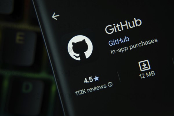 Dhaka, Bangladesh- 27 July 2025: GitHub app from Google Playstore is displayed on a smartphone screen