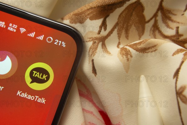 Dhaka, Bangladesh- 07 May 2025: KakaoTalk app icon is seen on smartphone