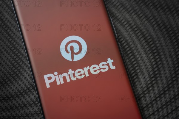 Dhaka, Bangladesh- 05 March 2025: Pinterest logo is displayed on a smartphone screen