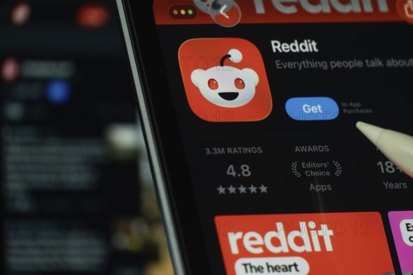 Dhaka, Bangladesh- 24 Oct 2025: A iPad screen displaying the Reddit app on App store