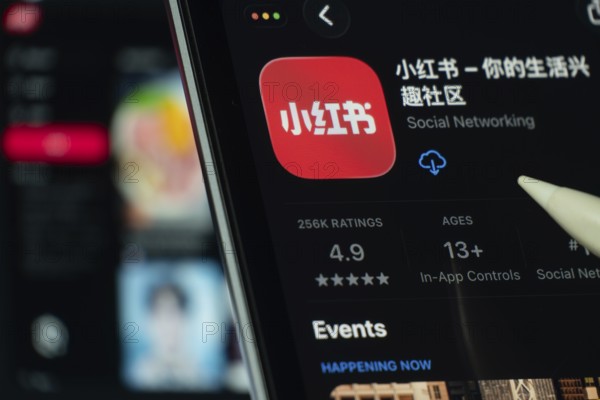 Dhaka, Bangladesh- 24 Oct 2025: A iPad screen displaying the rednote app on App store