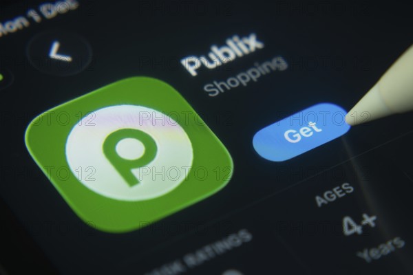 Dhaka, Bangladesh- 01 Dec 2025: A close-up of the Publix app icon in the App Store on an iPad screen
