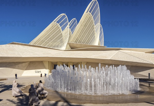 Zayed National Museum in Abu Dhabi, memorial to the late Zayed bin Sultan Al Nahyan, the museum is the heart of the cultural district on Saadiyat Island, Abu Dhabi, United Arab Emirates