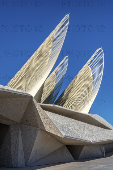 Zayed National Museum in Abu Dhabi, memorial to the late Zayed bin Sultan Al Nahyan, the museum is the heart of the cultural district on Saadiyat Island, Abu Dhabi, United Arab Emirates