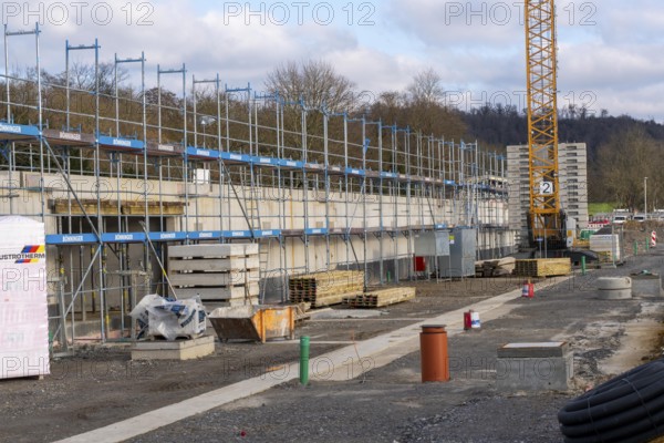 Construction site of the new regatta stand at Lake Baldeney in Essen, North Rhine-Westphalia, Germany