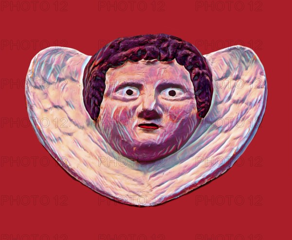 Old angel figure, late Renaissance stone carving, Rinnesches Haus, Kornmarkt, Osterode am Harz, Germany