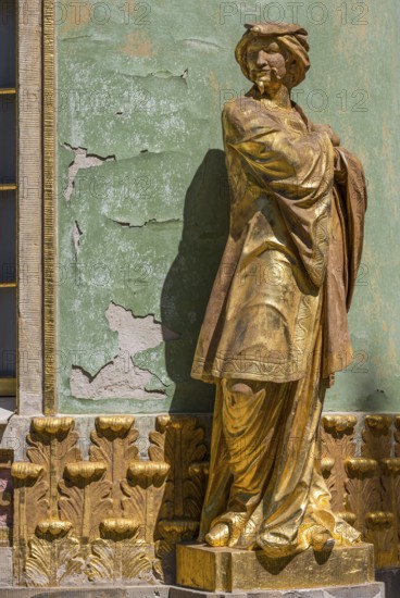 Golden sculptures as façade decoration from the Chinese House, Sanssouci Park, Potsdam