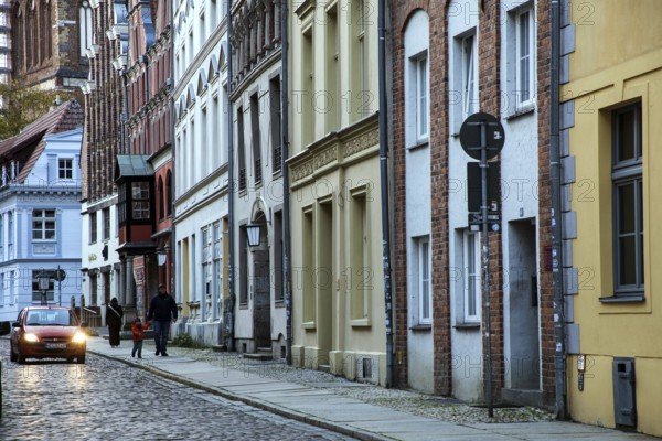 Houses in the historic old town of Stralsund, UNESCO World Heritage Site, Mecklenburg-Western Pomerania, Germany