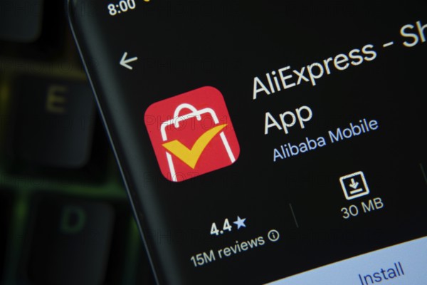 Dhaka, Bangladesh- 21 Nov 2025: AliExpress app from Google Playstore is displayed on a smartphone screen