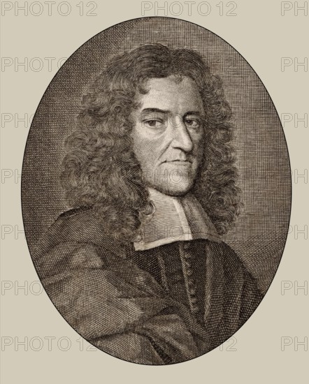 Portrait of John Playford, 1623–1686, a London bookseller, publisher of books on music theory, minor composer and member of the Stationers' Company, digitally optimized