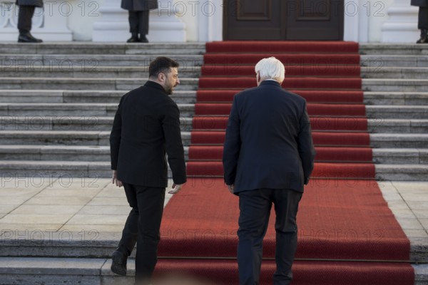 Volodymyr Selensky (President of Ukraine) and Frank-Walter Steinmeier (President of the Federal Republic of Germany) on arrival at Bellevue Palace, 15 December 2025