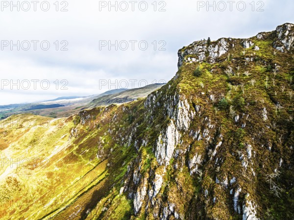 Autumn colours over Mach Loop from a drone, Minffordd, Tywyn, Wales, UK