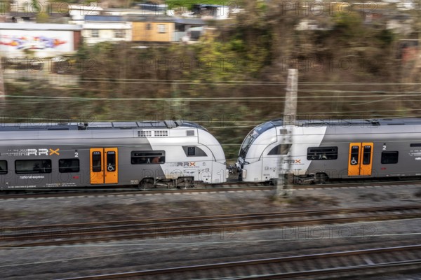 RRX, Rhein-Ruhr-Express, regional traffic, on the route east, in front of Essen main station, regional transport North Rhine-Westphalia, Germany