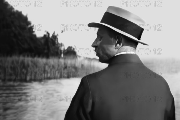 Portrait of Rainer Maria Rilke, 1875 – 1926, Austrian poet and novelist, digitally edited