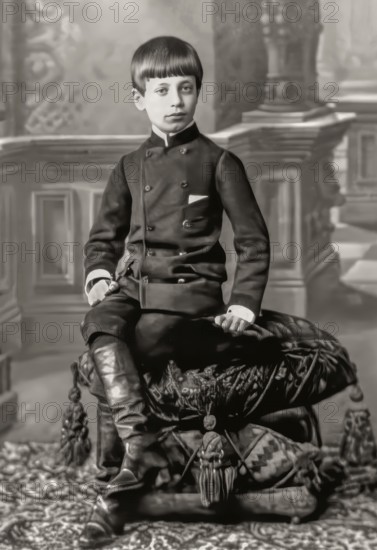 Portrait of Rainer Maria Rilke, 1875 – 1926, Austrian poet and novelist as a child, 1884, digitally optimized