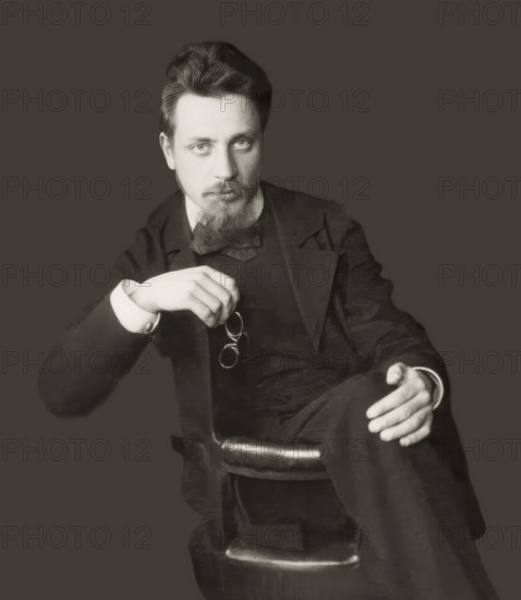 Portrait of Rainer Maria Rilke, 1875 – 1926, Austrian poet and novelist, based on a photograph by Lou Andreas-Salomé, 1926, digitally edited