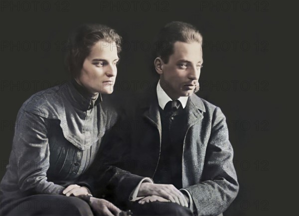 Rainer Maria Rilke, 1875 – 1926, Austrian poet and novelist with his wife, sculptress Clara Rilke-Westhoff, digitally edited
