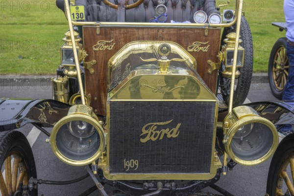 Details Ford T classic car from 1909, classic car meeting at the mills of, Skerries, County Dublin, Ireland