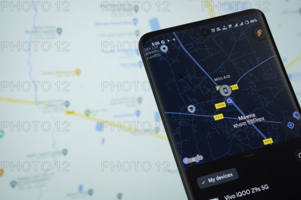 Dhaka, Bangladesh - 15 March 2025: The app of the google maps is displayed on a smartphone screen