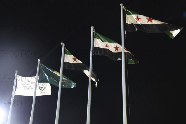 On 07 December 2025, in Damascus, Syria, a military exhibition showcased armored vehicles, weapons, and defense equipment, offering visitors an insight into the country's developing military industry. The event drew officials, diplomats, and attendees, coinciding with the first anniversary of Assad's fall, and highlighted advancements in locally produced military technology, Damascus, Damascus, Syria