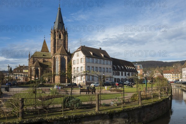 Gothic Church of St. Peter and Paul, Saints-Pierre-et-Paul, Wissembourg, Weissenburg, Alsace, Bas-Rhin Department, France