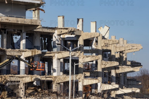 Washington, DC - Demolition of RFK Stadium. The stadium hosted baseball, football, soccer, and other events from 1961 to 2019. It will be replaced by a $3.7 billion stadium for the National Football League's Washington Commanders