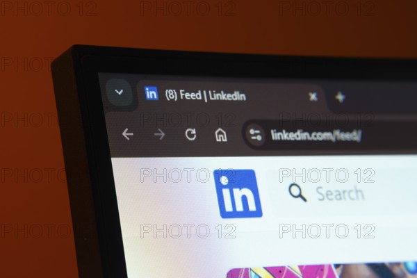 Dhaka, Bangladesh- 02 June 2025: Close-up of a computer screen displaying the LinkedIn web interface in dark mode