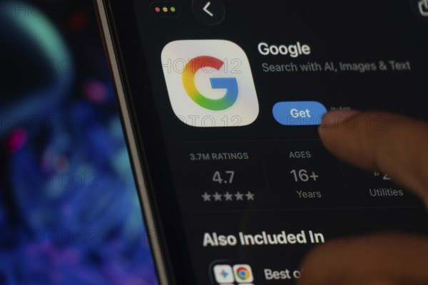 Dhaka, Bangladesh- 24 Oct 2025: A iPad screen displaying the Google app on App store