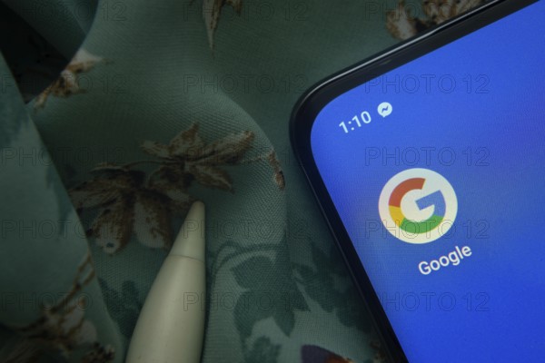 Dhaka, Bangladesh- 07 May 2025: Google app icon is seen on smartphone