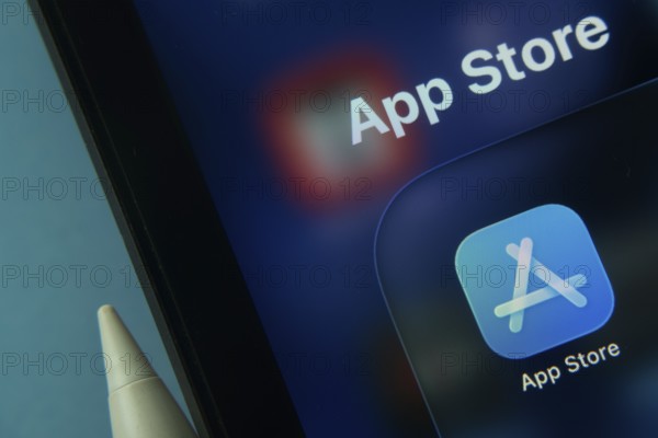 16 Nov 2025- Dhaka, Bangladesh: Close-up of App Store app icons on a iPad screen