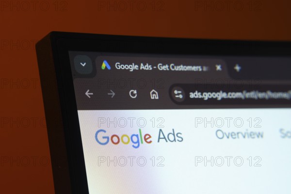 Dhaka, Bangladesh- 02 June 2025: Close-up of a computer screen displaying the Google Ads web interface in dark mode