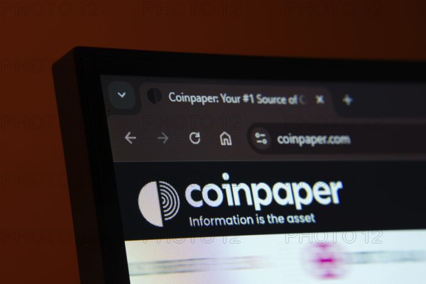 Dhaka, Bangladesh- 02 June 2025: Close-up of a computer screen displaying the Coinpaper web interface in dark mode