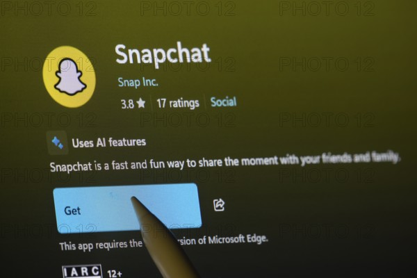 Dhaka, Bangladesh- 19 Sep 2025: A close-up of the Snapchat app from the Microsoft Store is shown on a laptop screen
