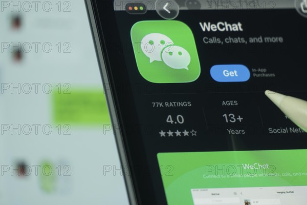 Dhaka, Bangladesh- 24 Oct 2025: A iPad screen displaying the WeChat app on App store