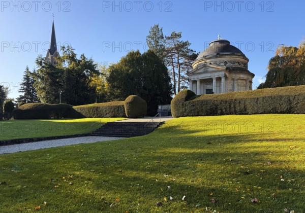 Mausoleum of Carstanjen and St. Evergislus Church in the Plittersdorf district, Bonn, North Rhine-Westphalia, Germany