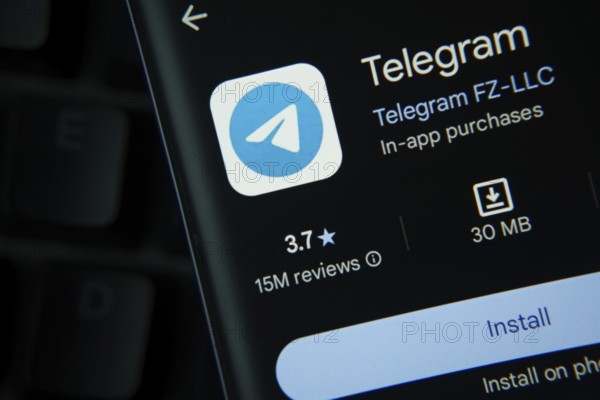 Dhaka, Bangladesh- 27 July 2025: Telegram app from Google Playstore is displayed on a smartphone screen