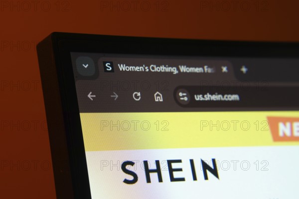 Dhaka, Bangladesh- 02 June 2025: Close-up of a computer screen displaying the SHEIN web interface in dark mode