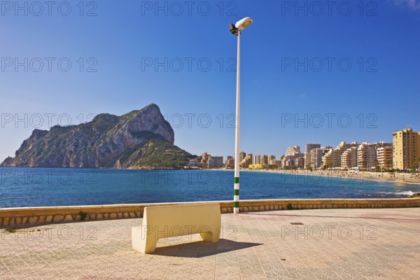 La Fossa-Levante Beach, Penon de Ifach landmark, Calpe Valencia, Costa Blanca, Spain