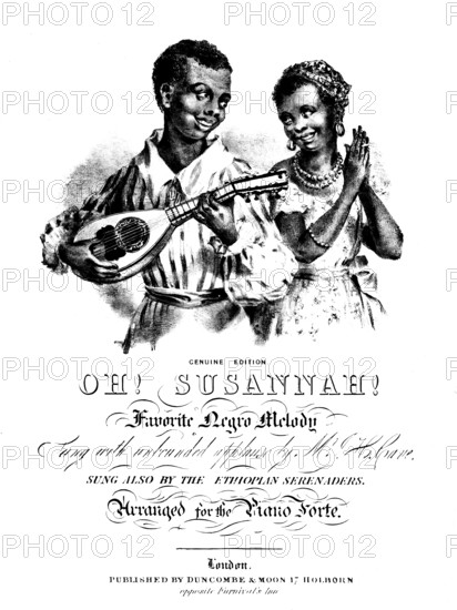 Cover of Oh! Susanna, 1848, by Stephen Foster, digitally optimized