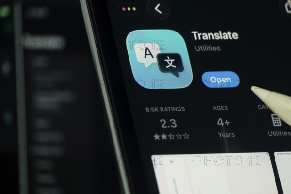 Dhaka, Bangladesh- 24 Oct 2025: A iPad screen displaying the Apple Translate app on App store