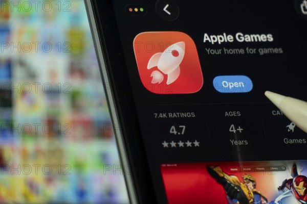 Dhaka, Bangladesh- 24 Oct 2025: A iPad screen displaying the Apple Games app on App store