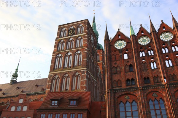 Town hall in the urban area of Altstadt, Stralsund, Hanseatic City of Stralsund, Vorpommern-Rügen district, Mecklenburg-Western Pomerania, Germany