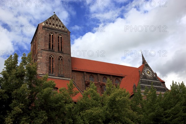 St. Nicholas Church, important building of North German brick Gothic and part of the UNESCO World Heritage Site, Wismar, Northwest Mecklenburg district, Mecklenburg-Western Pomerania, Germany